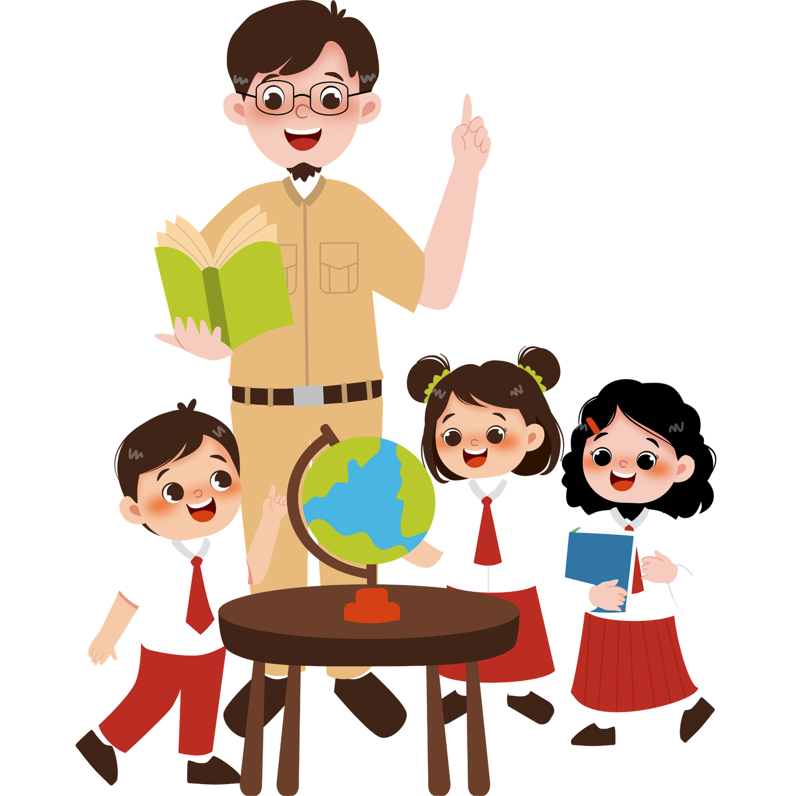 teacher with children